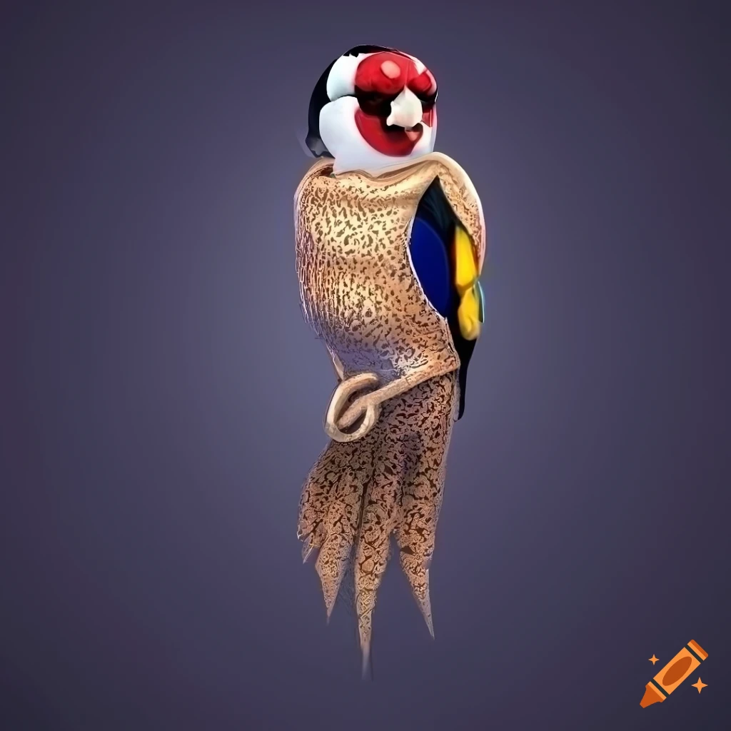 detailed illustration of a European goldfinch bird