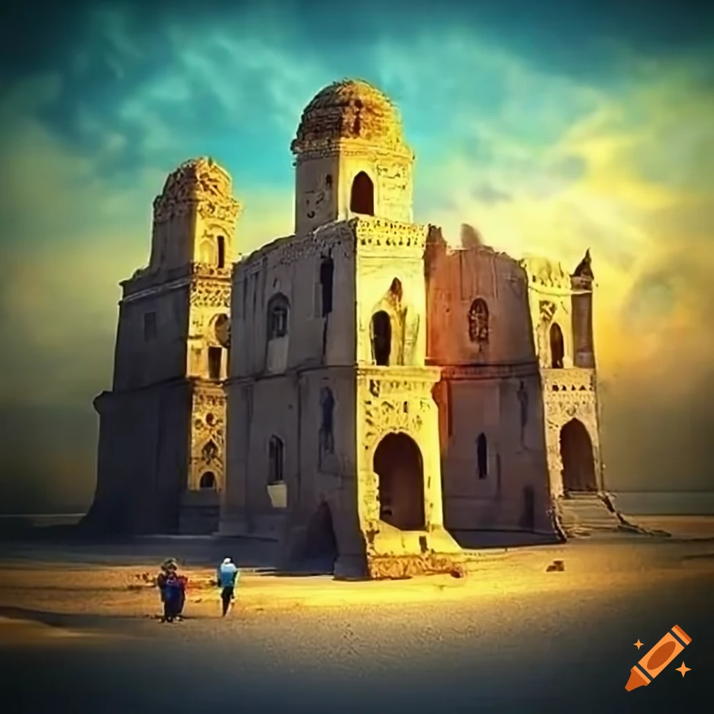 fantastic depiction of an ancient Sasanian city