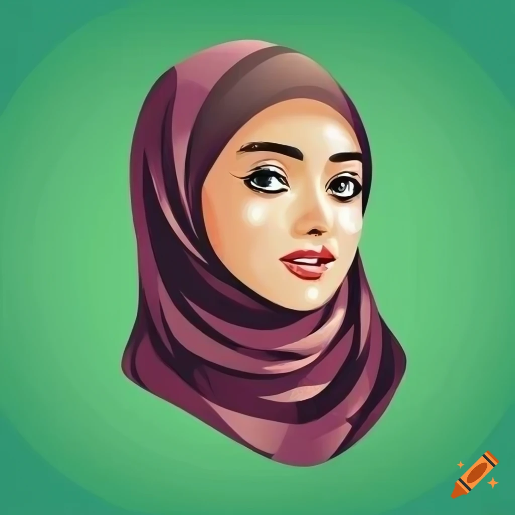vector-illustration-of-a-woman-wearing-a-green-hijab