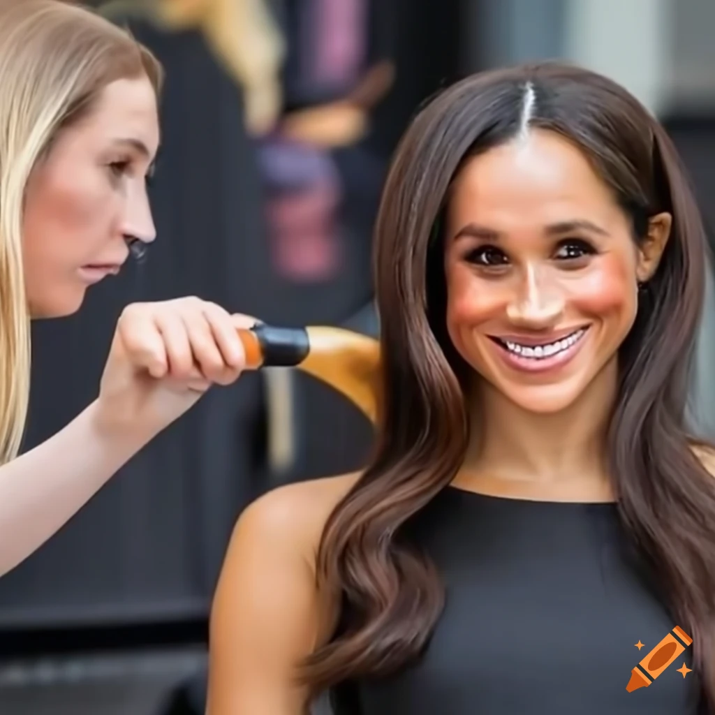 hairdresser styling a mannequin head with long hair