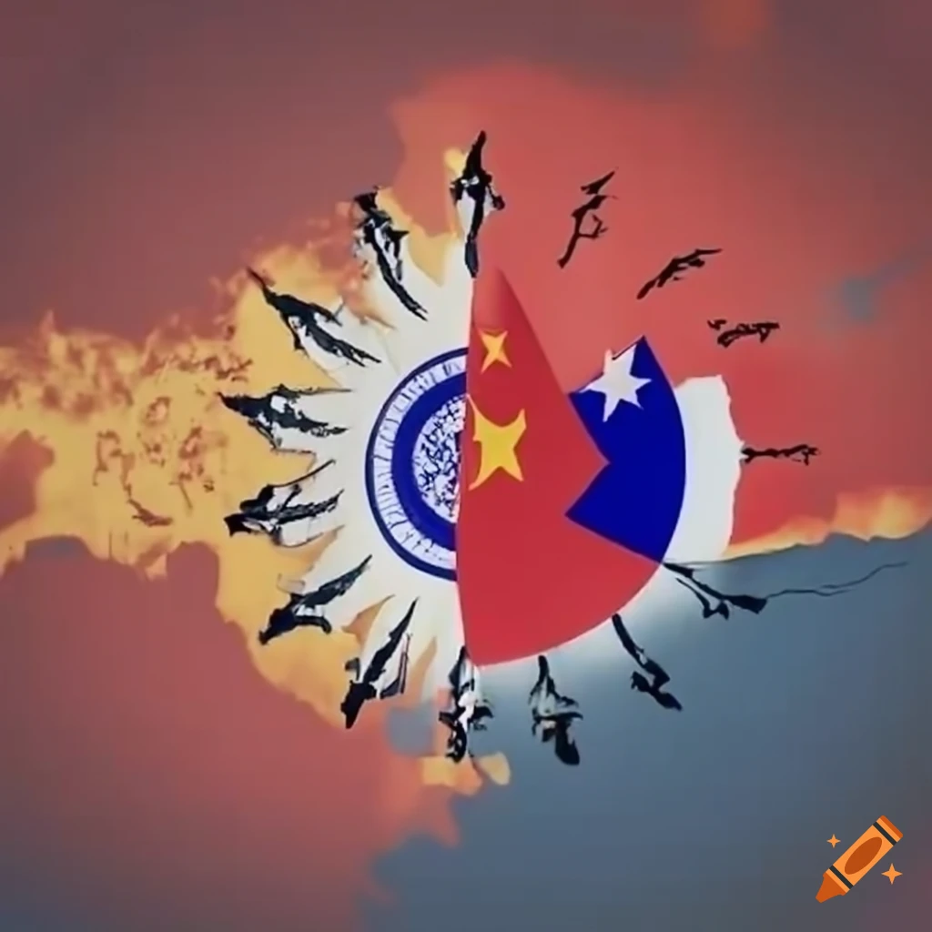 political illustration on China's paper aggression