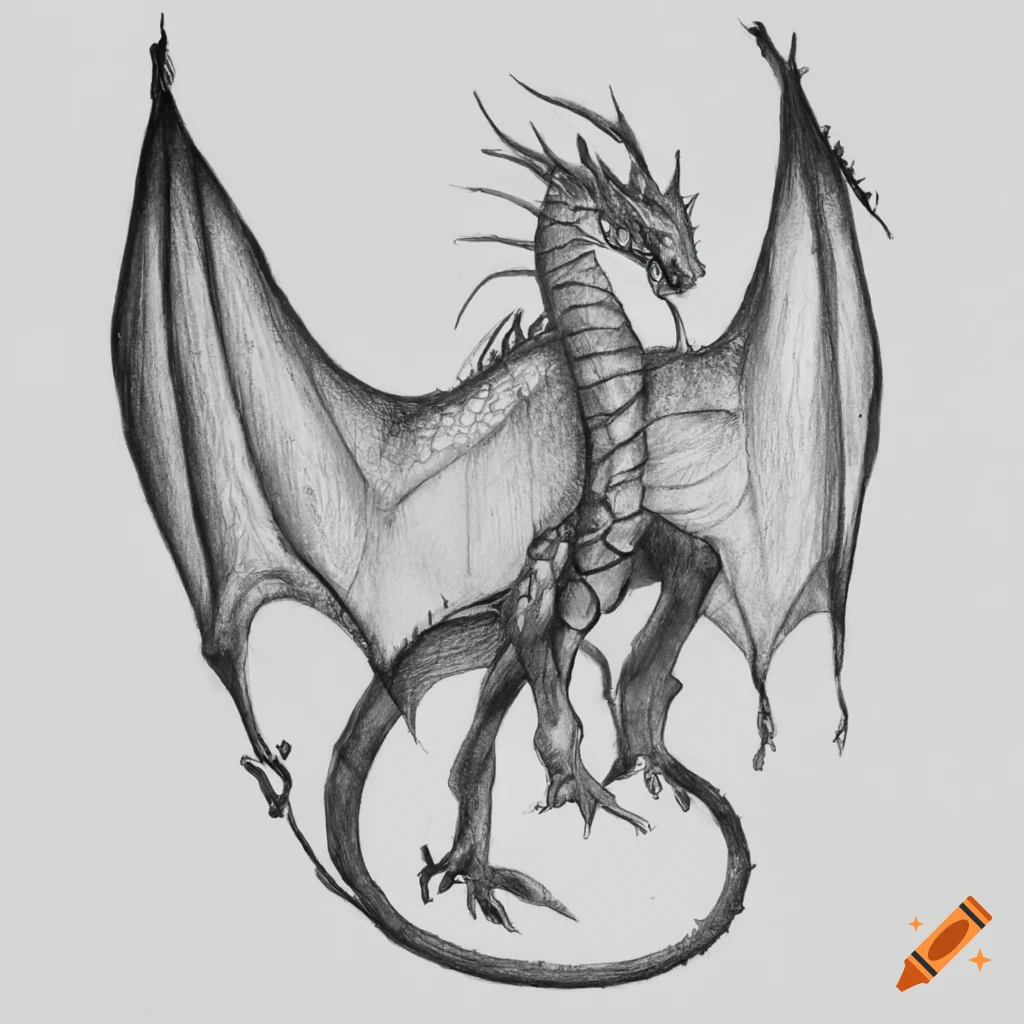 Flying dragon illustration Black and White Stock Photos & Images - Alamy