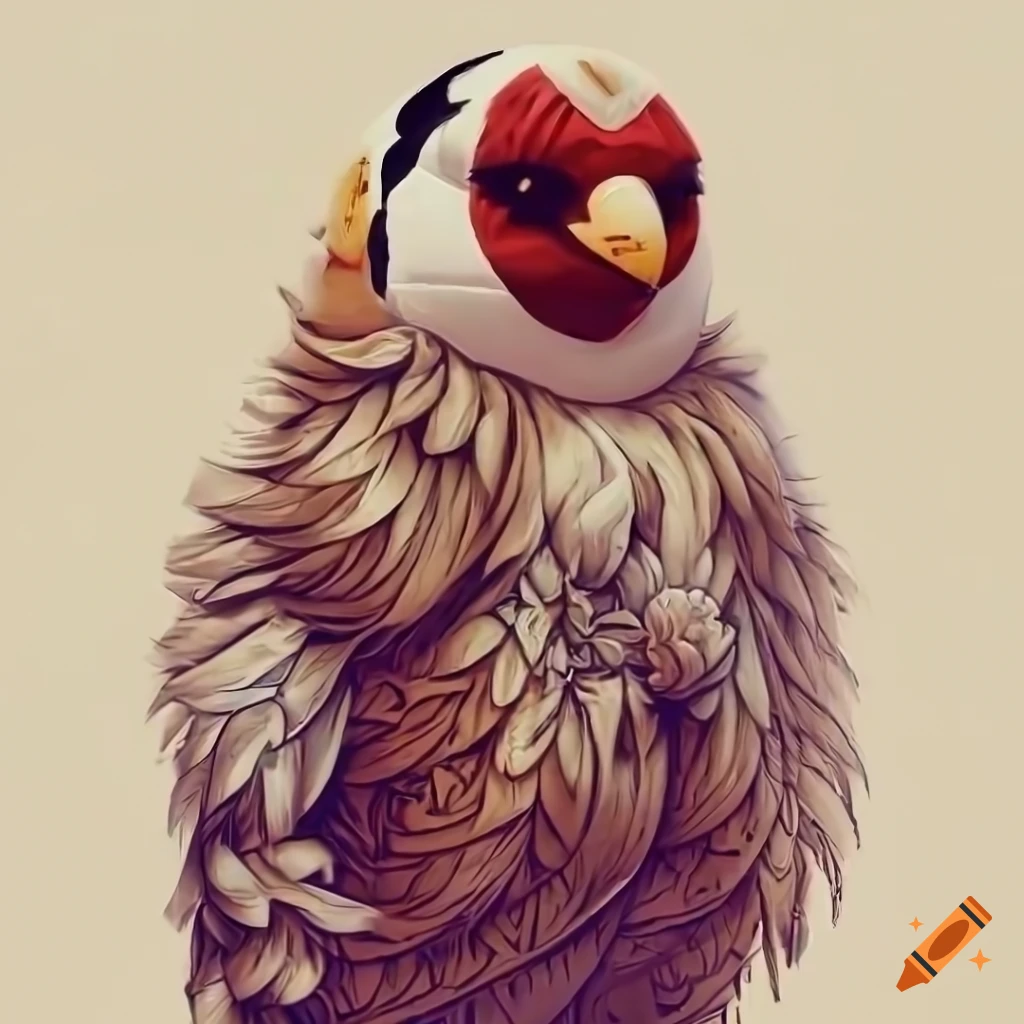 detailed illustration of a European goldfinch bird