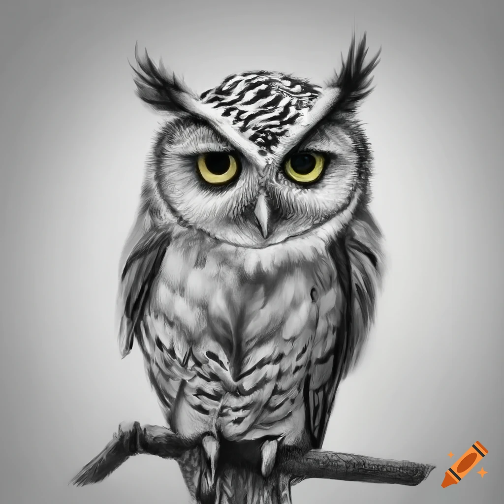 realistic owl drawing