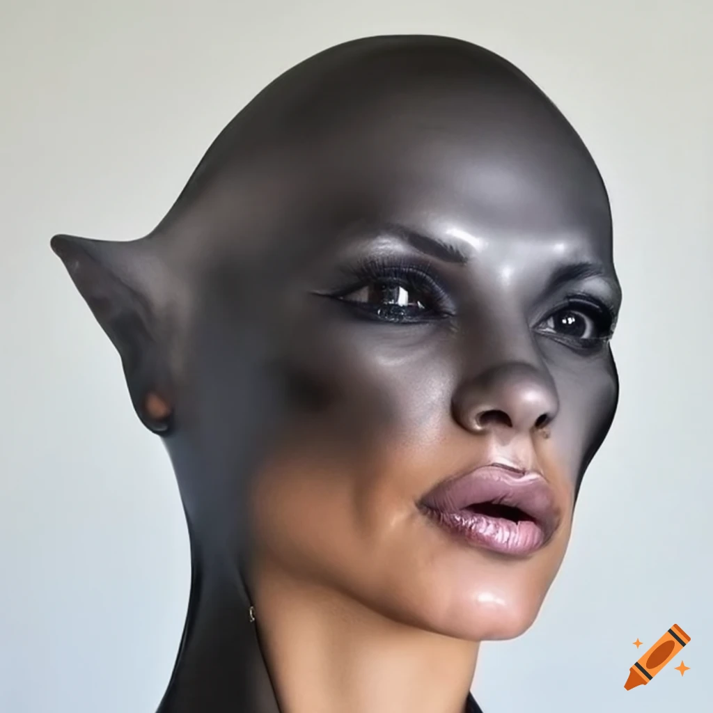 Kendall jenner in a dark gray latex outfit with a doberman head mask