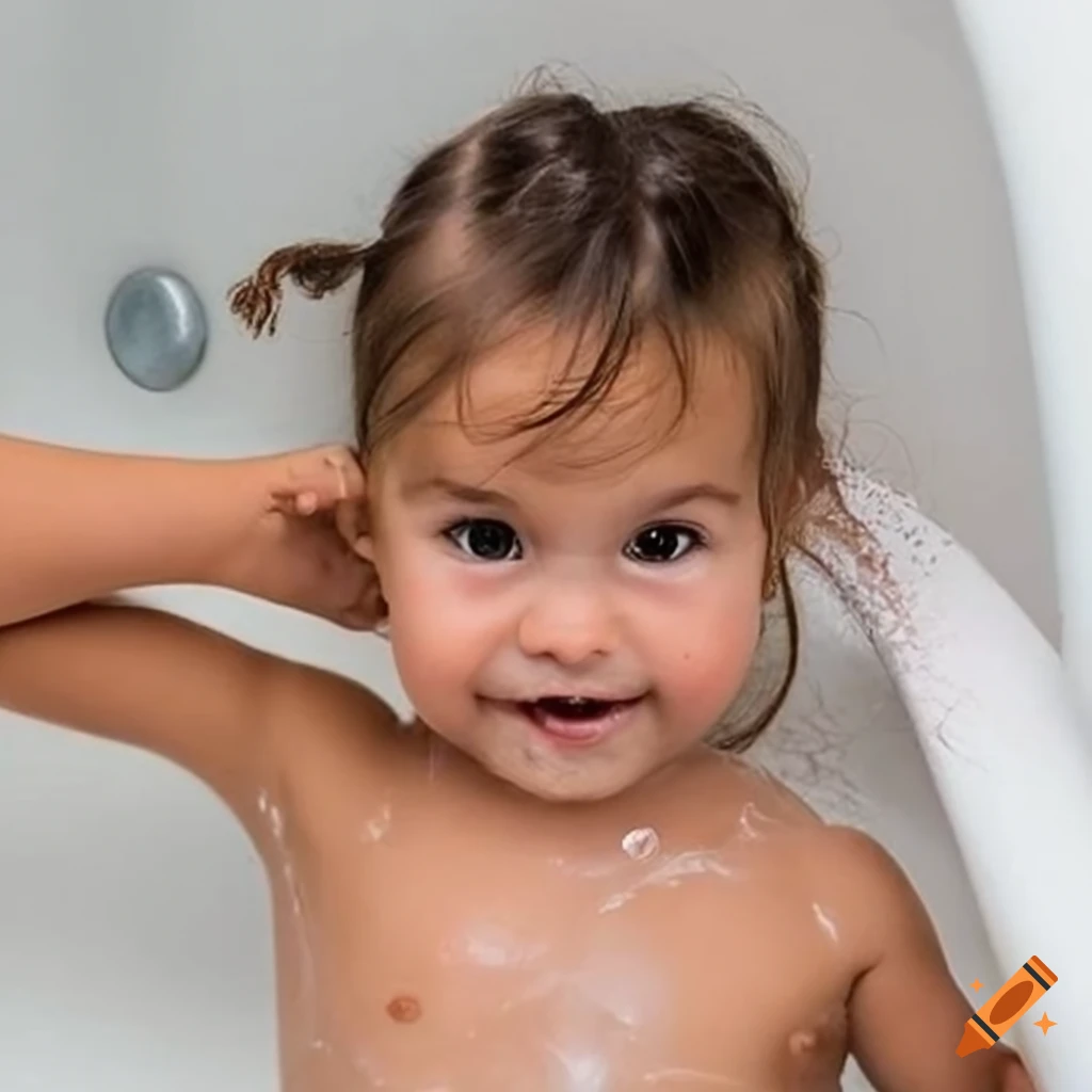smiling Brazilian toddler girl with pigtails eating a popsicle