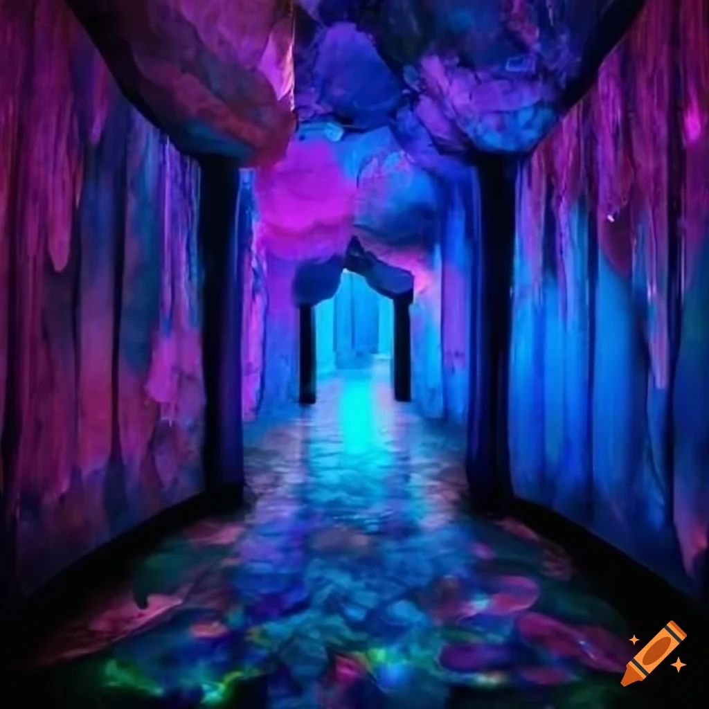 photo of a magical crystal cave corridor