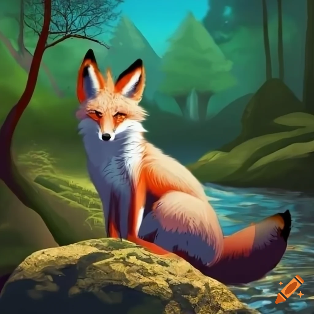 A realistic depiction of kurama, resembling a nine-tailed fox naruto on  Craiyon