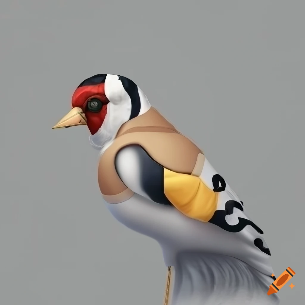 detailed illustration of a European goldfinch bird