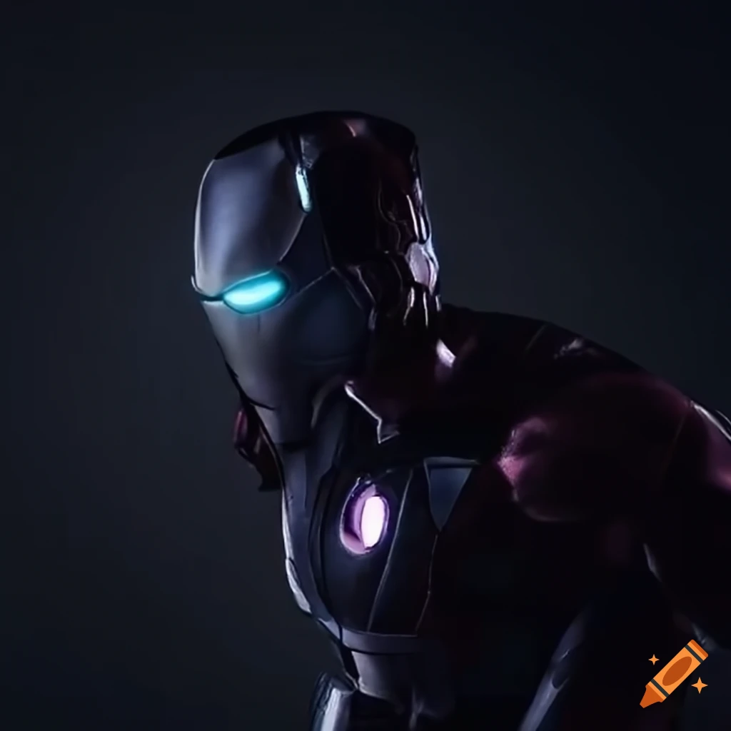 Black Iron Man shooting laser beams