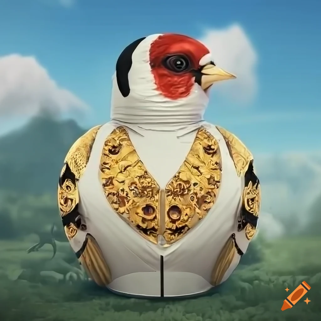detailed illustration of a king european goldfinch bird