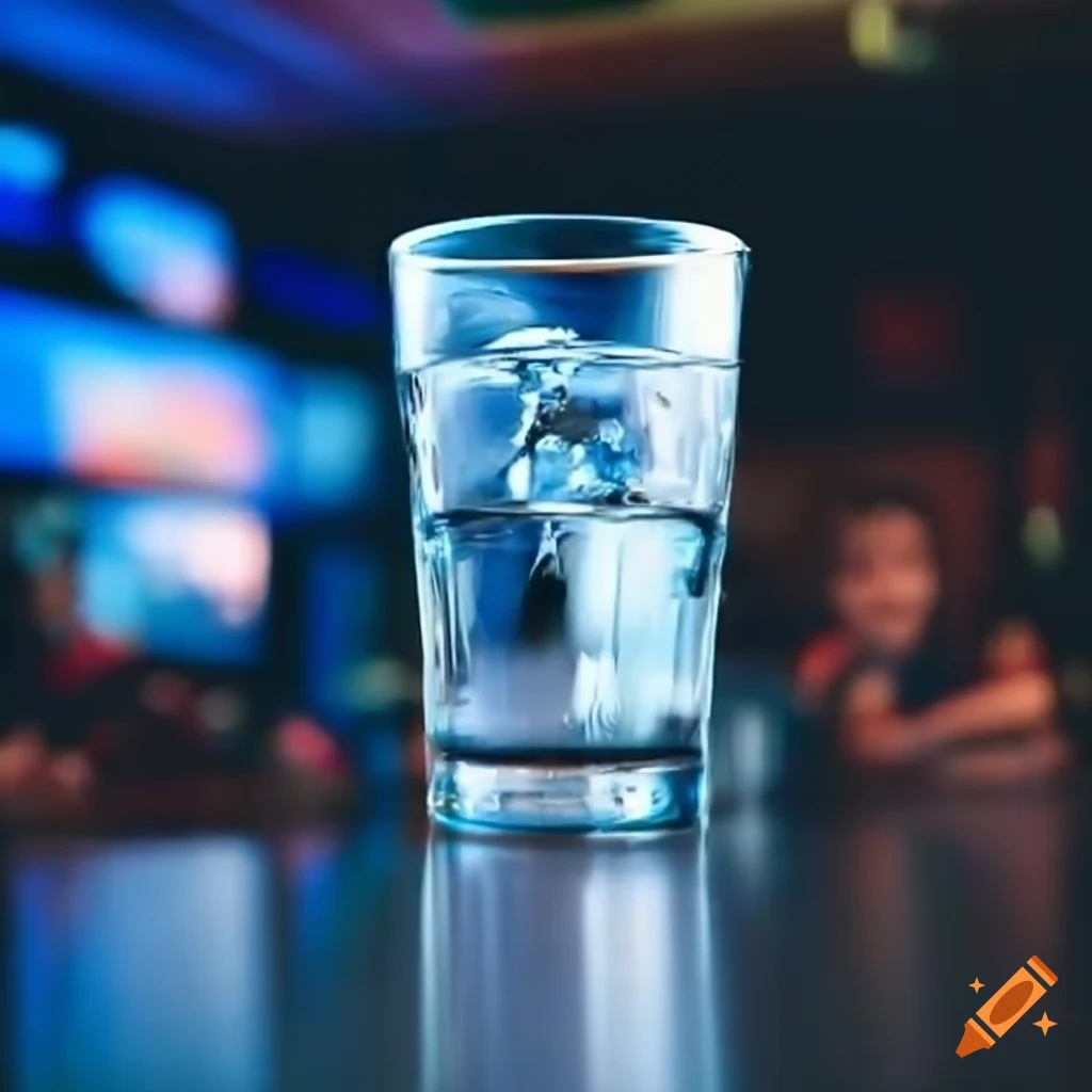 Glass of cold tap water on a restaurant table