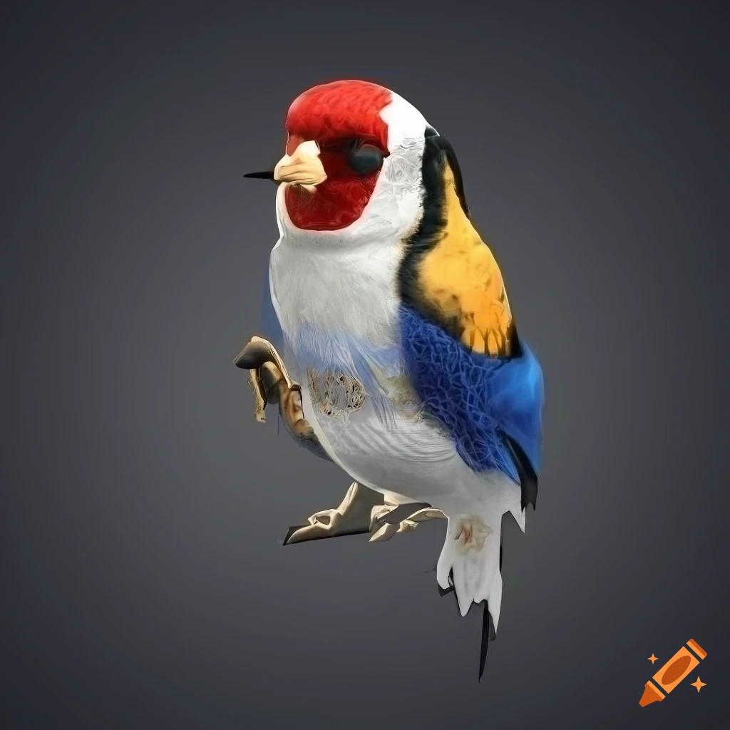 detailed illustration of a European goldfinch