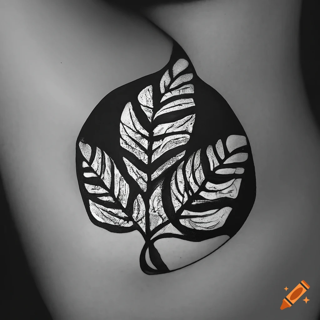 prompthunt: thin lines, tattoo stencil of a monstera deliciosa leaf,  intricate lines, elegant