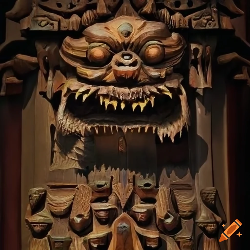 detailed carving artwork with Zelda game motif