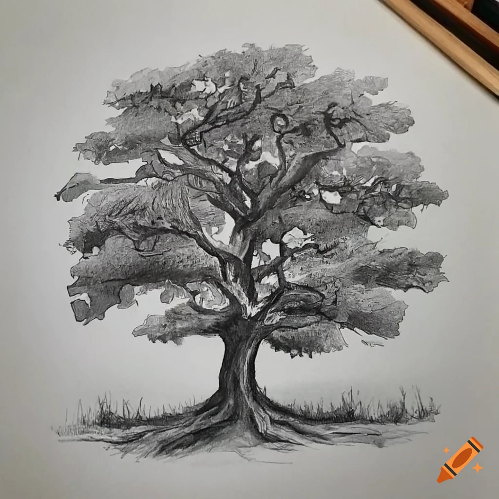 Free: Family - Oak Tree Drawing Easy - nohat.cc-saigonsouth.com.vn
