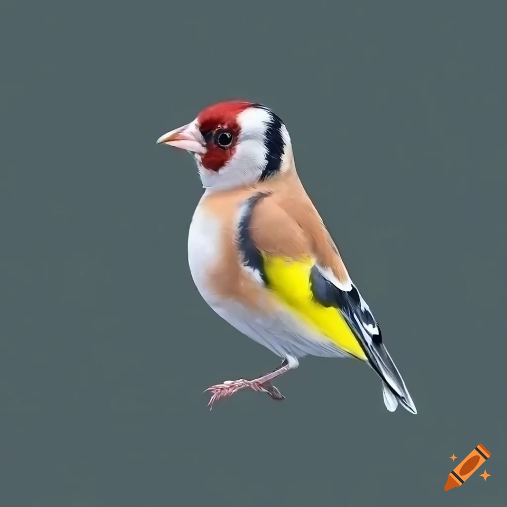 adorable 8K goldfinch with fluffy brown and white feathers