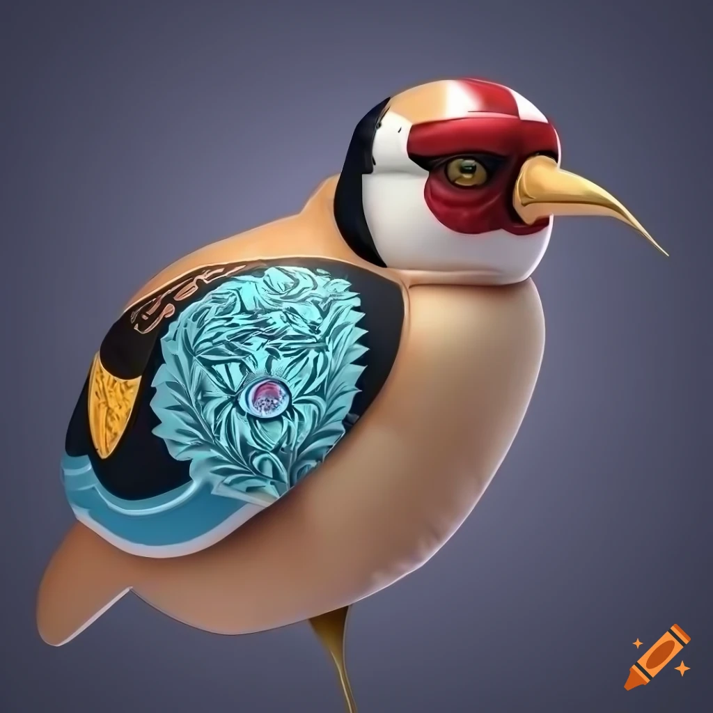 detailed illustration of a king european goldfinch