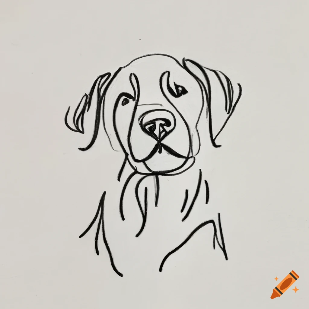 one line drawing of a dog