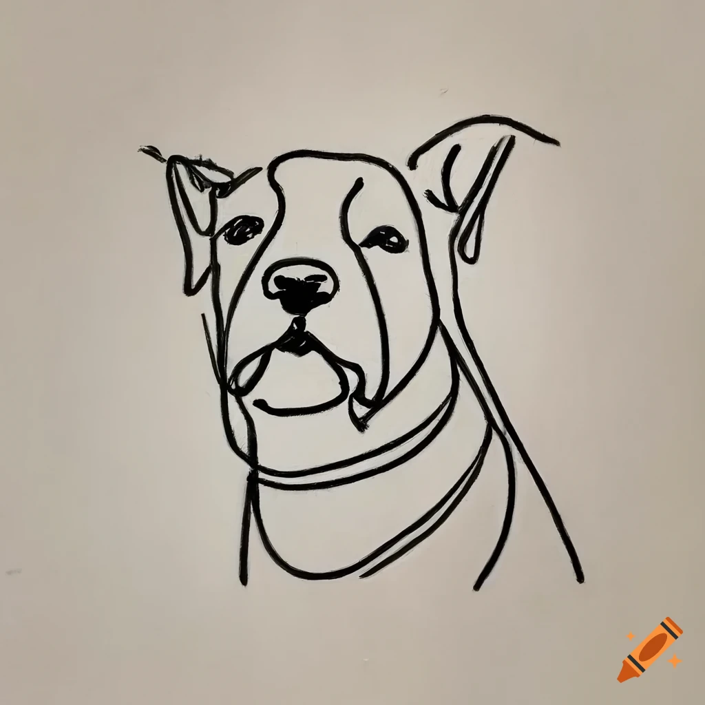 one line drawing of a dog