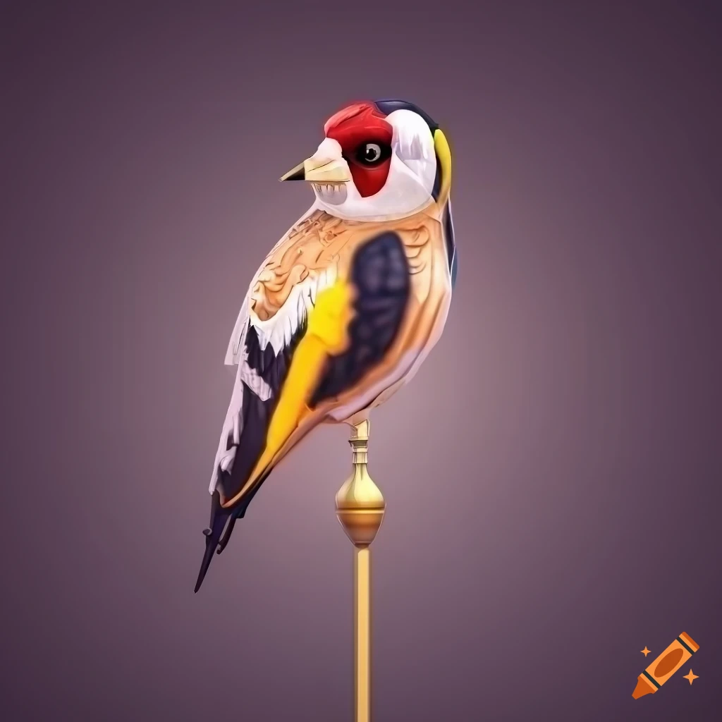 detailed illustration of a king european goldfinch bird