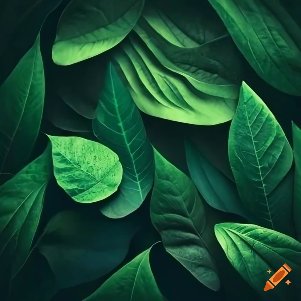 close-up of intricate jungle leafs