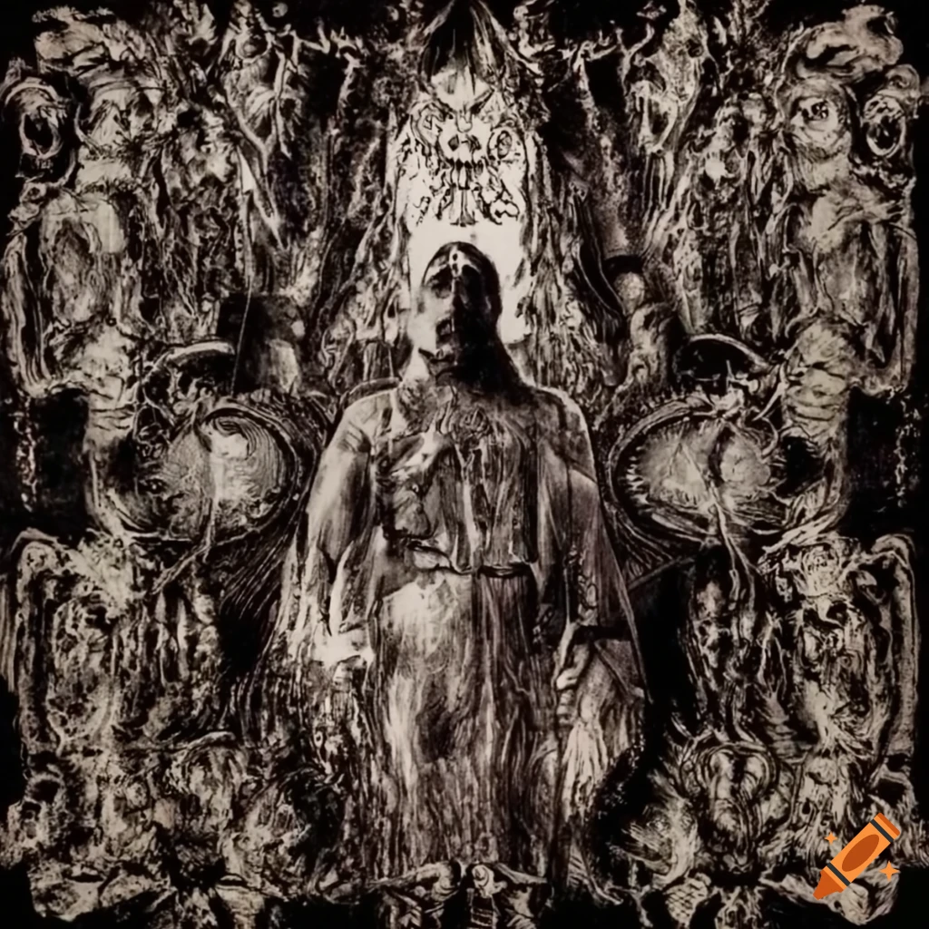esoteric album cover for a metal band