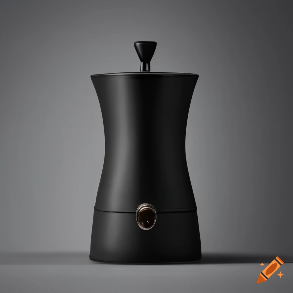 black coffee maker with unique design