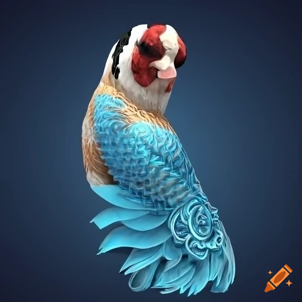 detailed illustration of a European goldfinch bird