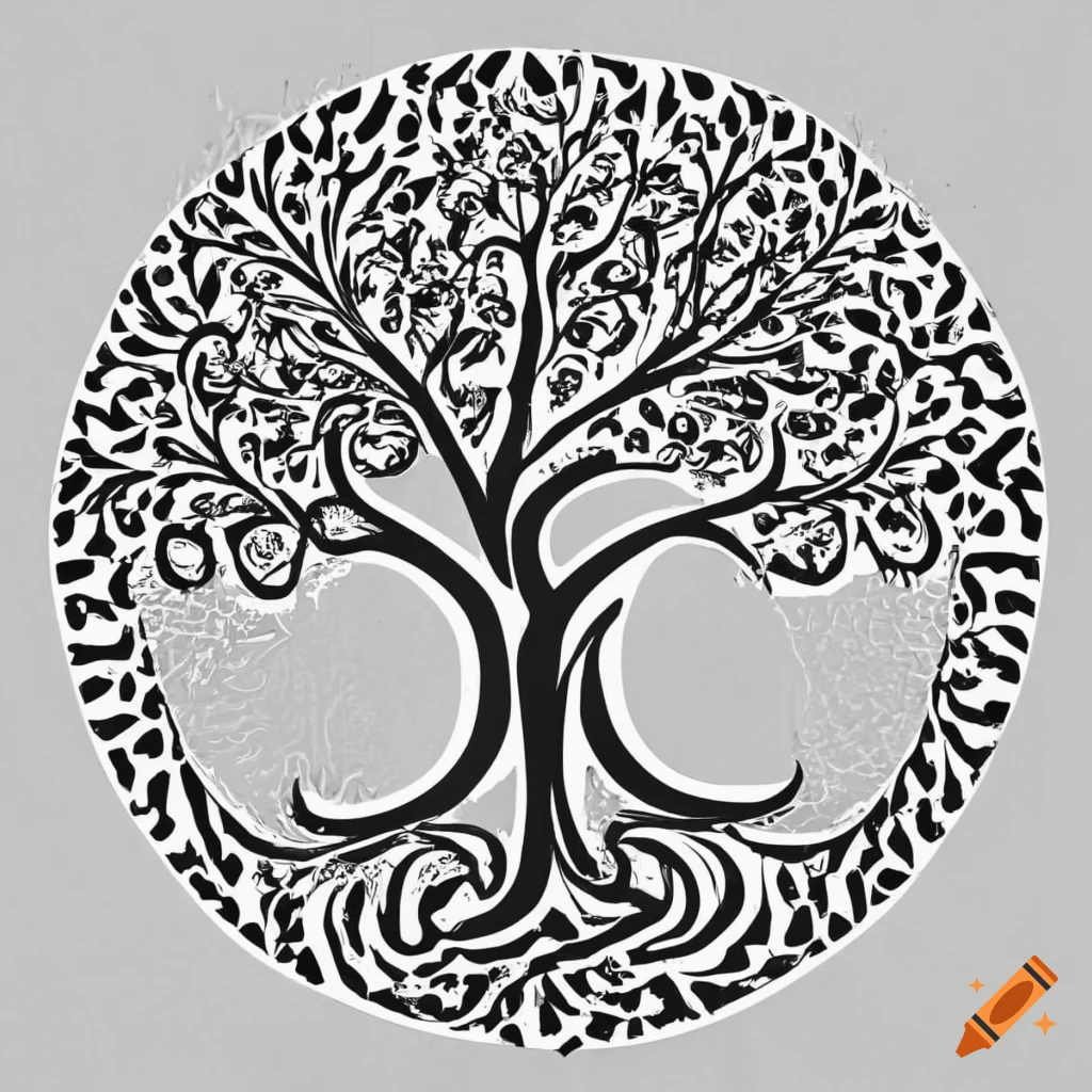 Intricate black and white adult coloring page of a bonsai tree with mandala  designs on Craiyon