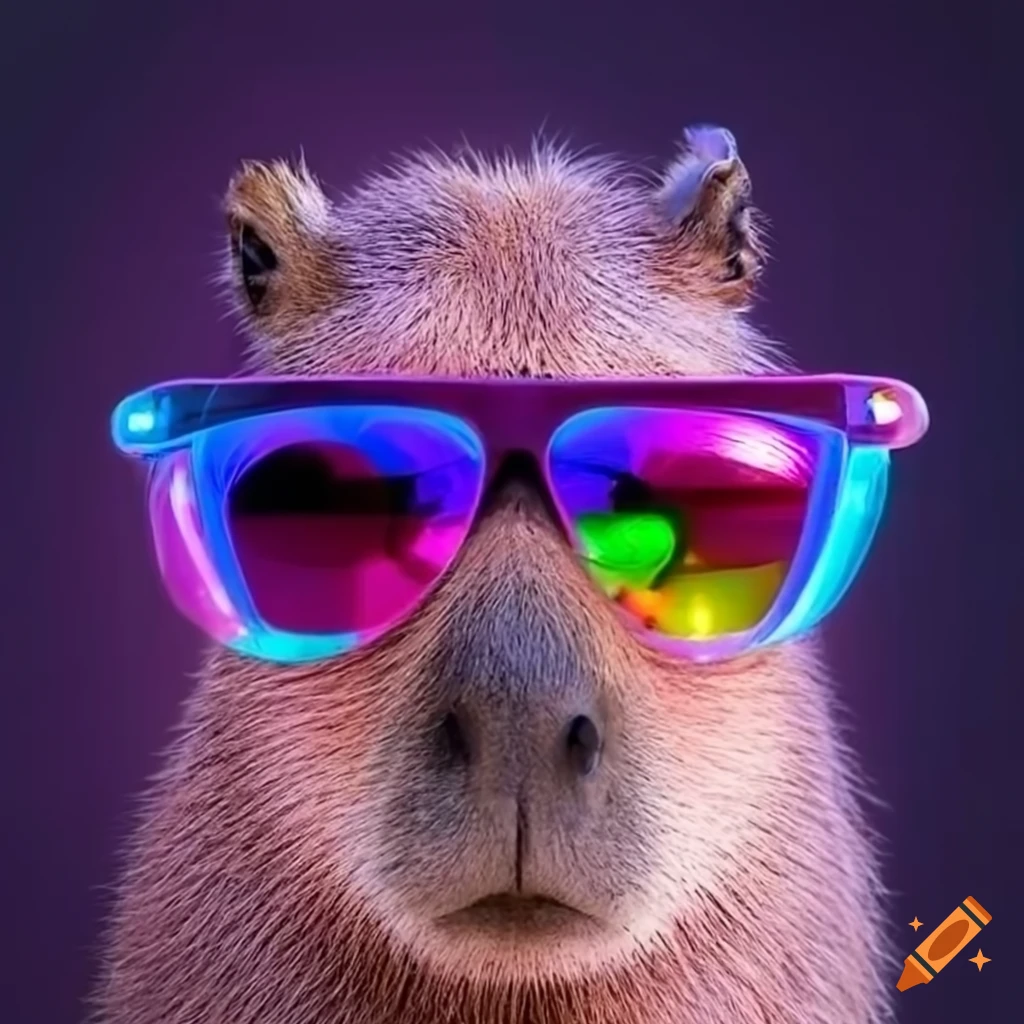 cool capybara wearing sunglasses
