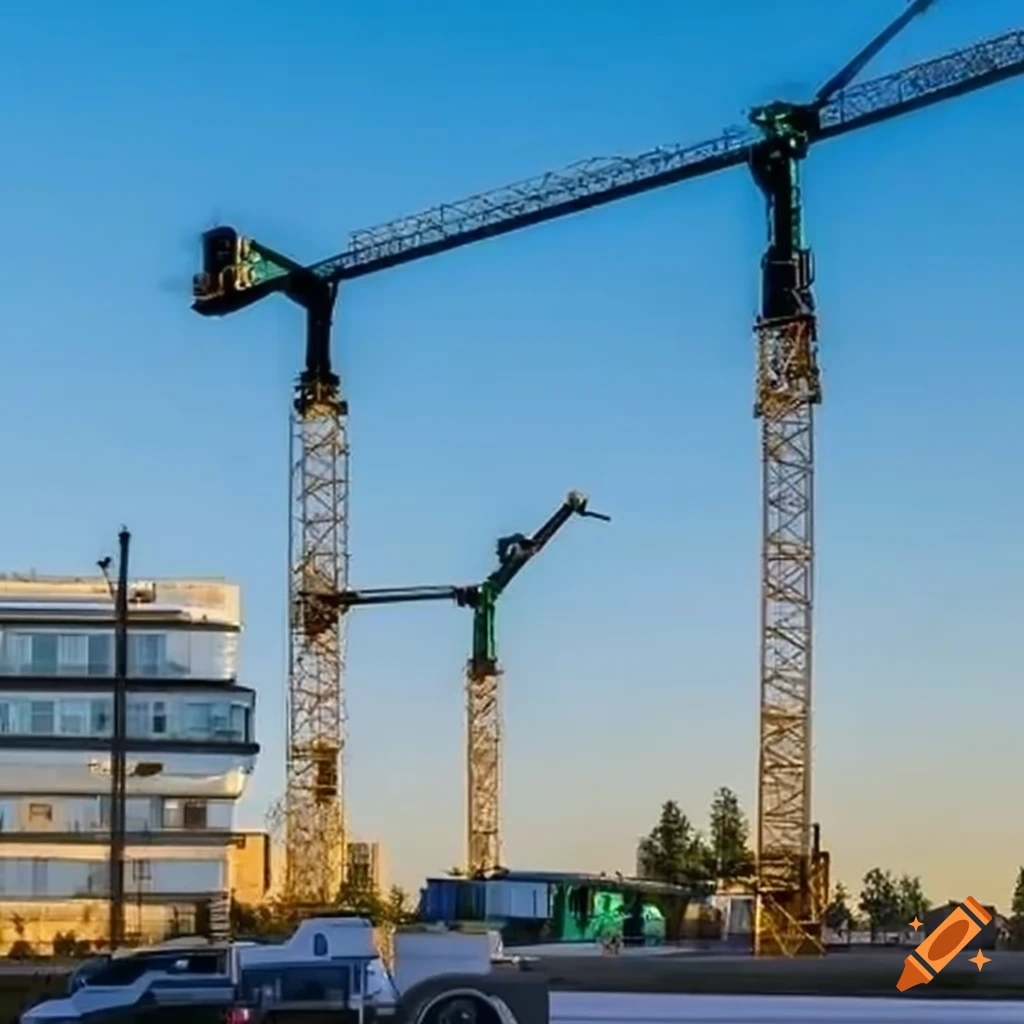 Digital art of a giant construction robot in a construction site on Craiyon