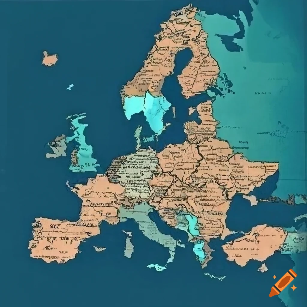 Detailed Map Of Europe With Country Borders And Capitals