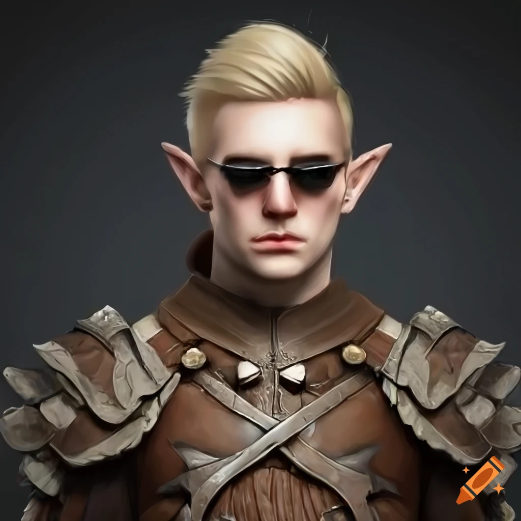 realistic wood elf soldier with black sunglasses