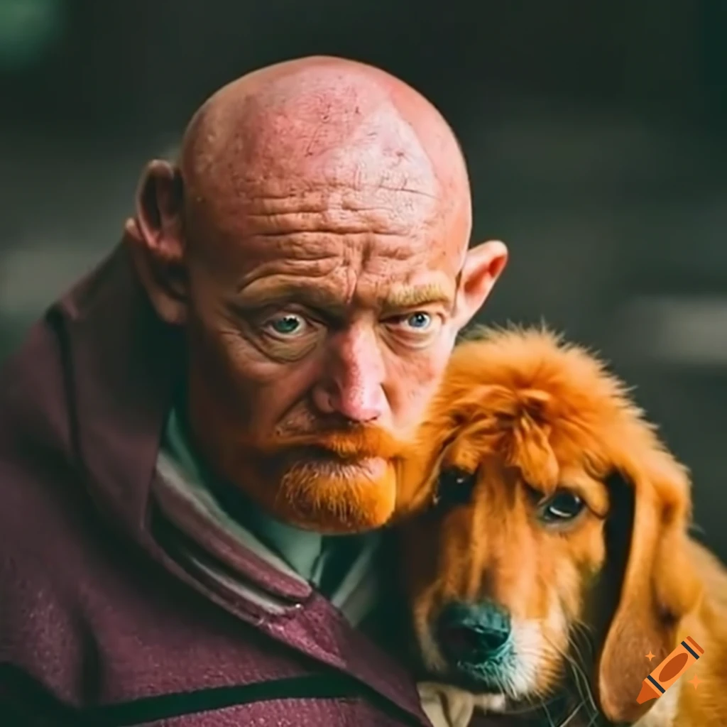 homeless man and his dog on a street in Dublin