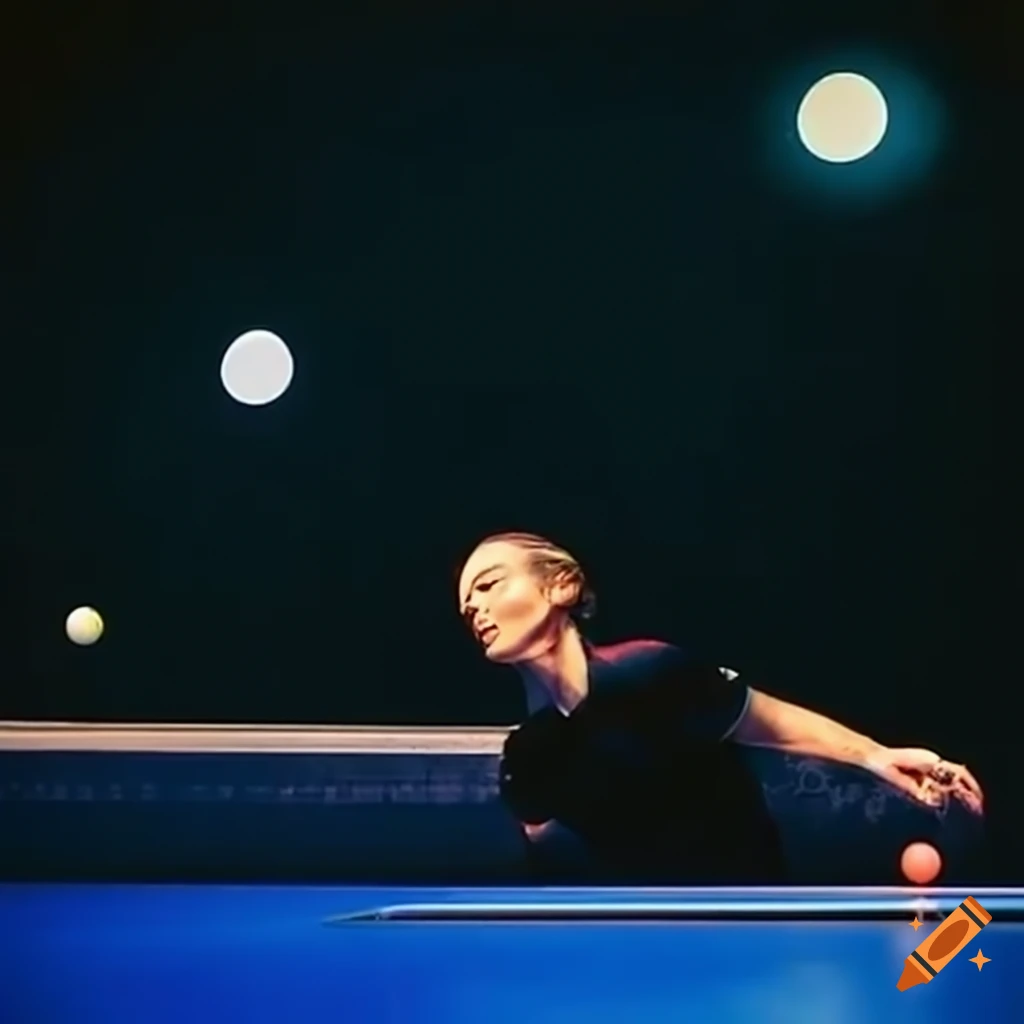 table tennis player at Grand Canyon with Wes Anderson vibes