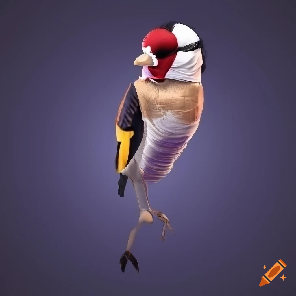 detailed illustration of a European goldfinch bird
