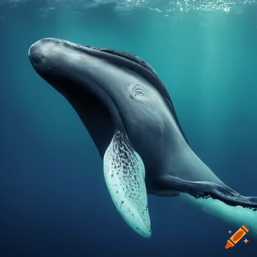 person holding onto a whale's fin in the ocean