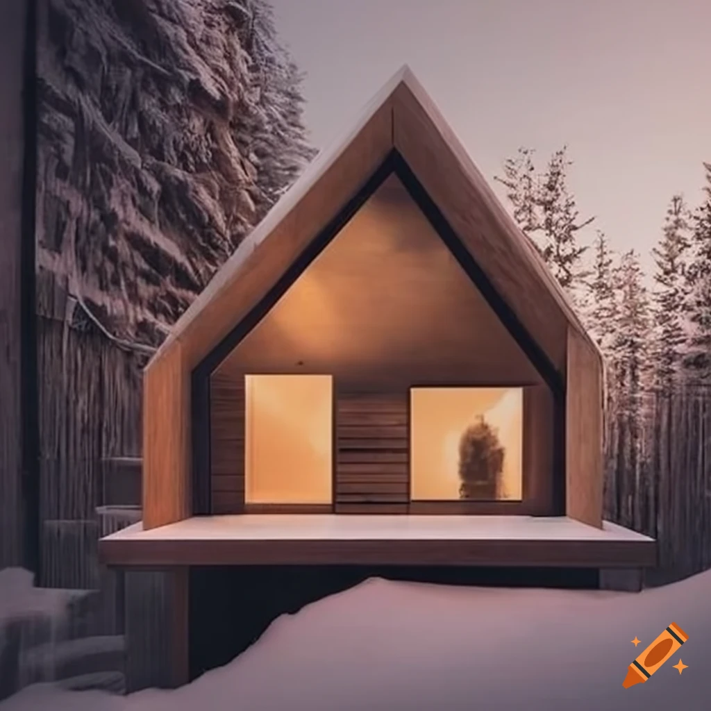 Cozy minimal cabin architecture