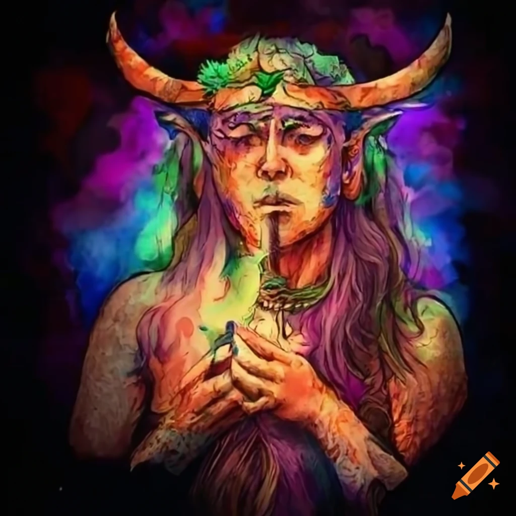 druid enjoying herbal smoke
