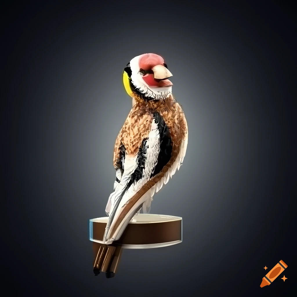 detailed illustration of a king european goldfinch bird