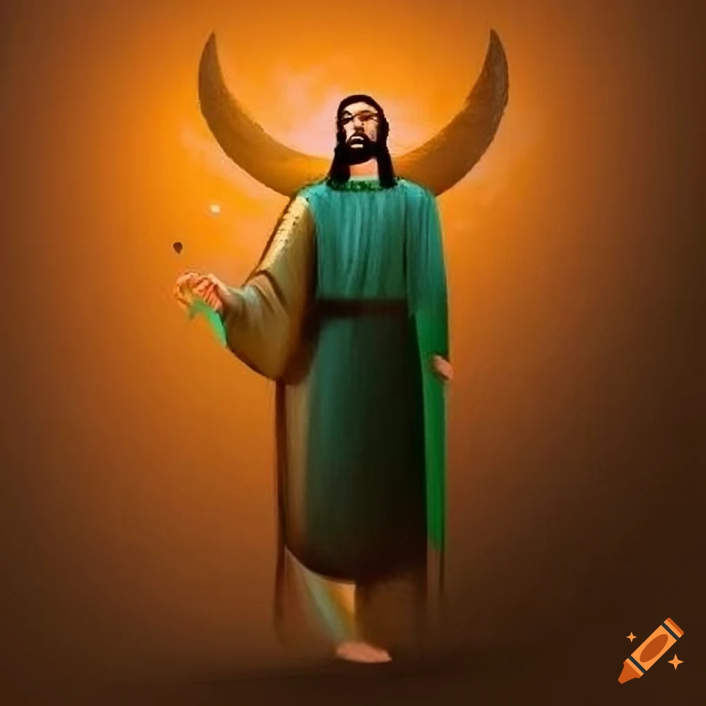 depiction of a male angel in middle eastern style