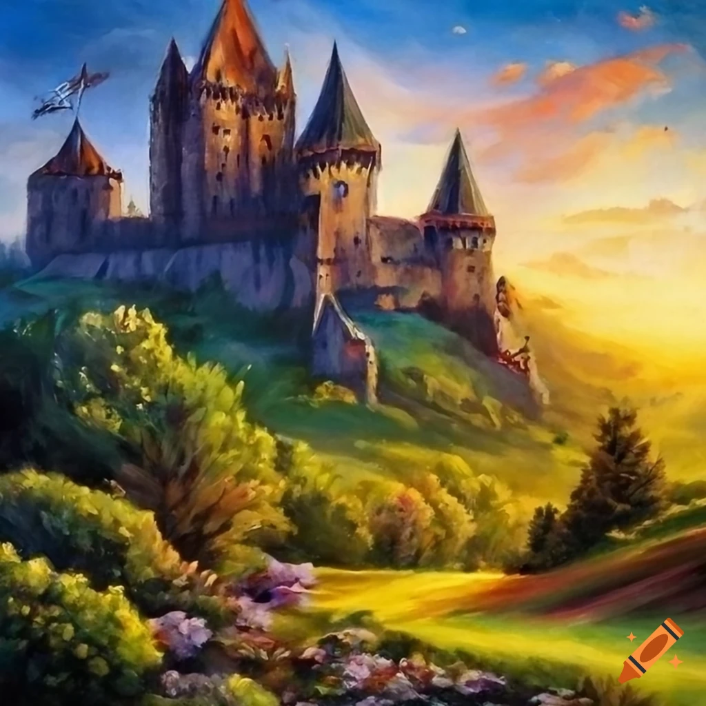 Fantasy Castle On A Hill On Craiyon