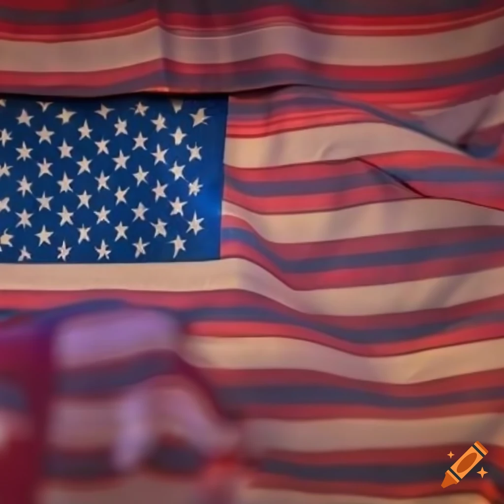 background with American flag and iconic US elements