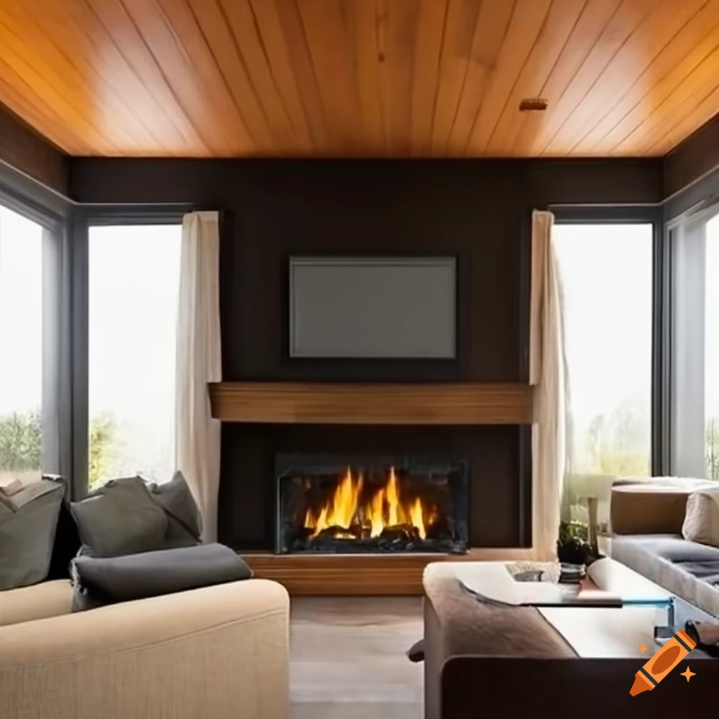Contemporary Gas Fireplace On Craiyon