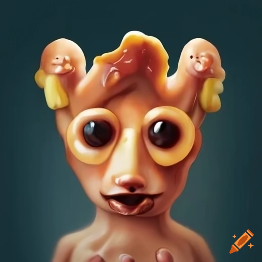 two-headed sandwich creature made of peanut butter and jelly