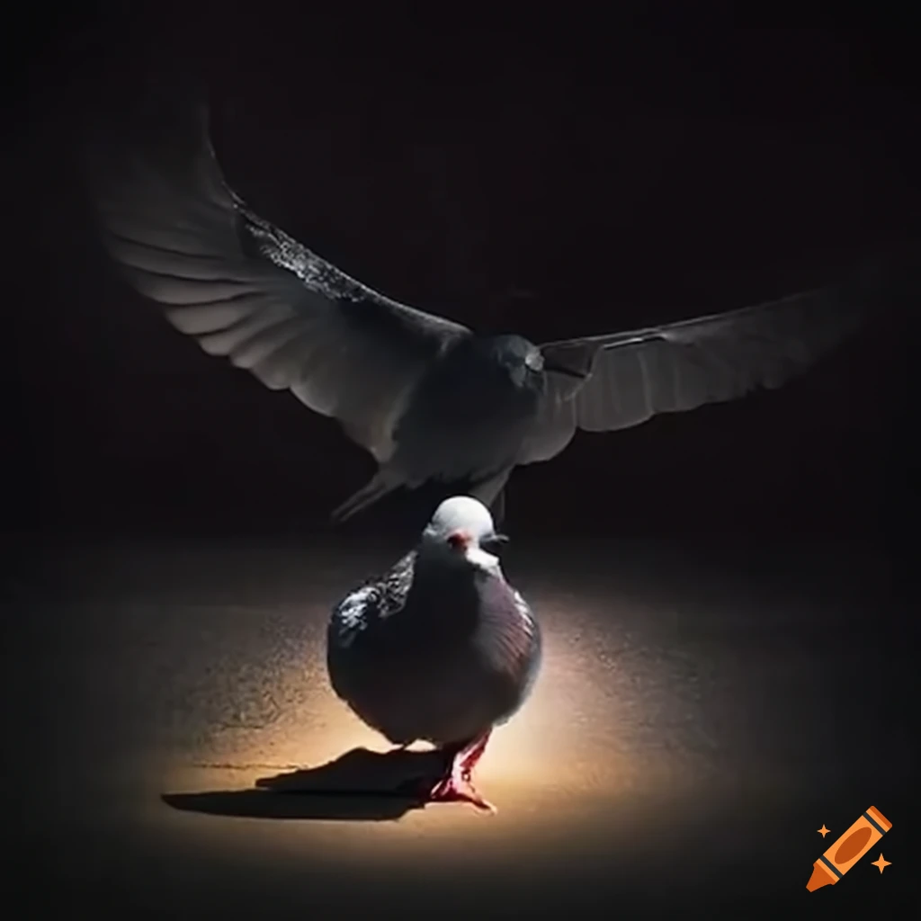 satirical image of a pigeon being pushed into a cop car