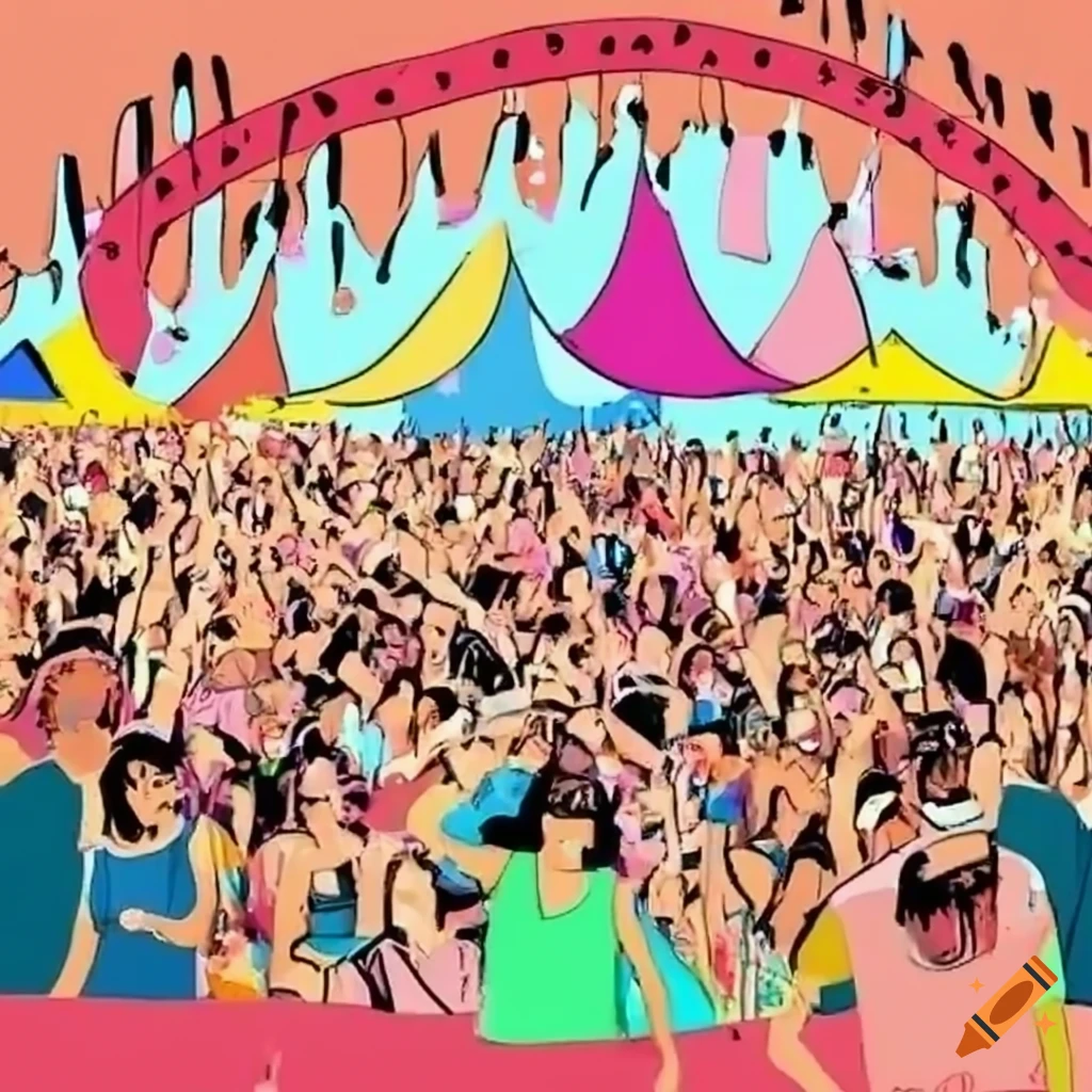 Live Music Crowd At Bonnaroo Festival On Craiyon