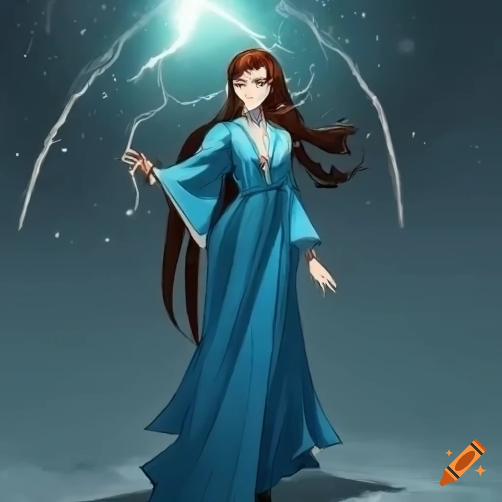 Anime depiction of moiraine from the wheel of time series on Craiyon