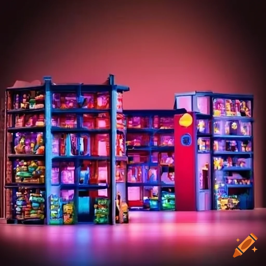 Warehouse filled with toys on Craiyon